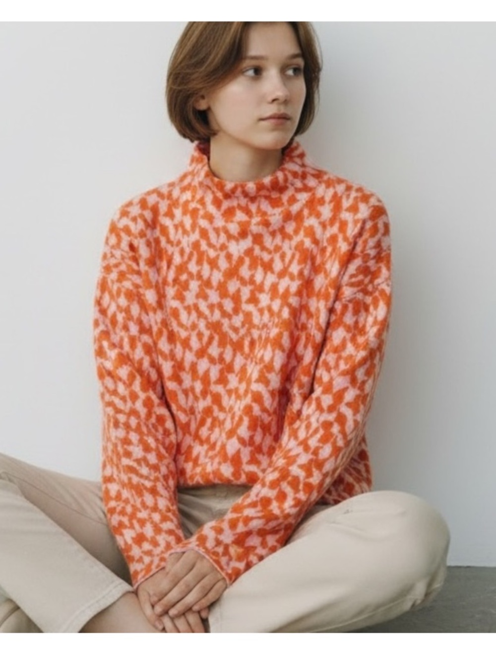 Anthropologie Maeve Carys MockNeck Sweater in Orange